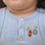 Spiderman and Evil Eye 92.5 silver Safety Pin Brooch for Kids