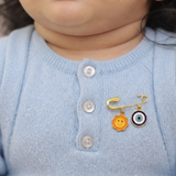 Sun and Evil Eye 92.5 silver Safety Pin Brooch for Kids