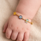 Sun-Evileye-Teddy-92.5 Silver adjustable kids bangle