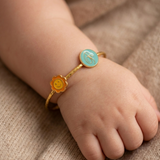 Sun-Initial-Blue 92.5 Silver adjustable kids bangle