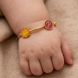 Sun-Initial-Pink 92.5 Silver adjustable kids bangle