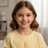 Sun enamel 92.5 silver necklace set