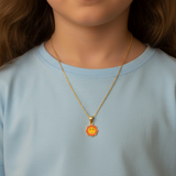 Sun charm 92.5 silver necklace