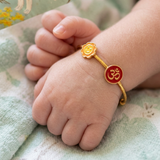 Sun-Om-Enamel-Red 92.5 Silver adjustable kids bangle