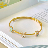 Teddy-Bunny-Unicorn-92.5 Silver adjustable kids bangle