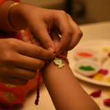 Enamelled Teddy 92.5 Silver versatile pendant rakhi