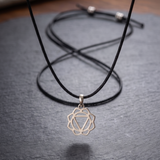 Throat Chakra 92.5 Silver Black Cord Necklace For Men