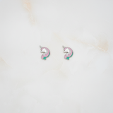 Unicorn 92.5 silver ear studs