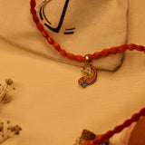 Enamelled Unicorn 92.5 Silver versatile pendant rakhi