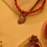 Enamelled Unicorn 92.5 Silver versatile pendant rakhi