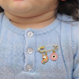 Unicorn and Evil Eye Pink 92.5 silver Safety Pin Brooch for Kids