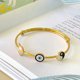 Unicorn-Evileye-YinYang-92.5 Silver adjustable kids bangle