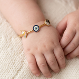 Unicorn-Evileye-YinYang-92.5 Silver adjustable kids bangle