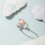Unicorn 92.5 silver kids adjustable ring