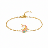 Unicorn enamel Flexible Chain Bracelet