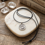 Virgo Coin 92.5 Silver Black Cord Necklace For Men