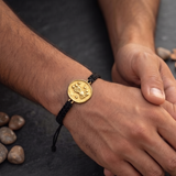 Virgo Coin 92.5 silver Thread bracelet for him