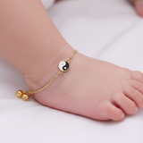 Yin yang 92.5 silver anklet for baby girl