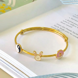 YinYang-Bunny-Donut-92.5 Silver adjustable kids bangle