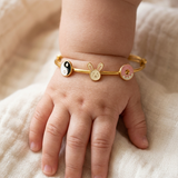 YinYang-Bunny-Donut-92.5 Silver adjustable kids bangle