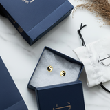 Yin yang 92.5 silver ear studs