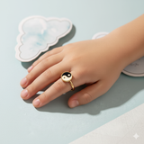 Yin-Yang 92.5 silver kids adjustable ring