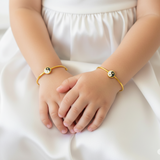 Yin yang Silver adjustable kids bangle