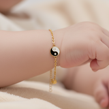 yin yang enamel 92.5 silver Flexible Chain Bracelet