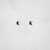 Yin yang 92.5 silver ear studs