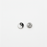 Yin Yang 92.5 silver Lapel pin