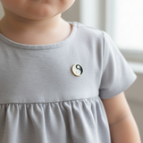 Yin Yang 92.5 silver Lapel pin