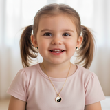 Yin yang enamel 92.5 silver necklace set