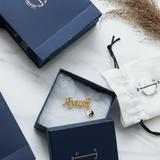 Customized name yin yang 92.5 silver brooch