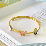 Yin-Yang-Butterfly-Hamsa-92.5 Silver adjustable kids bangle