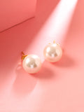 16mm round pearl studs